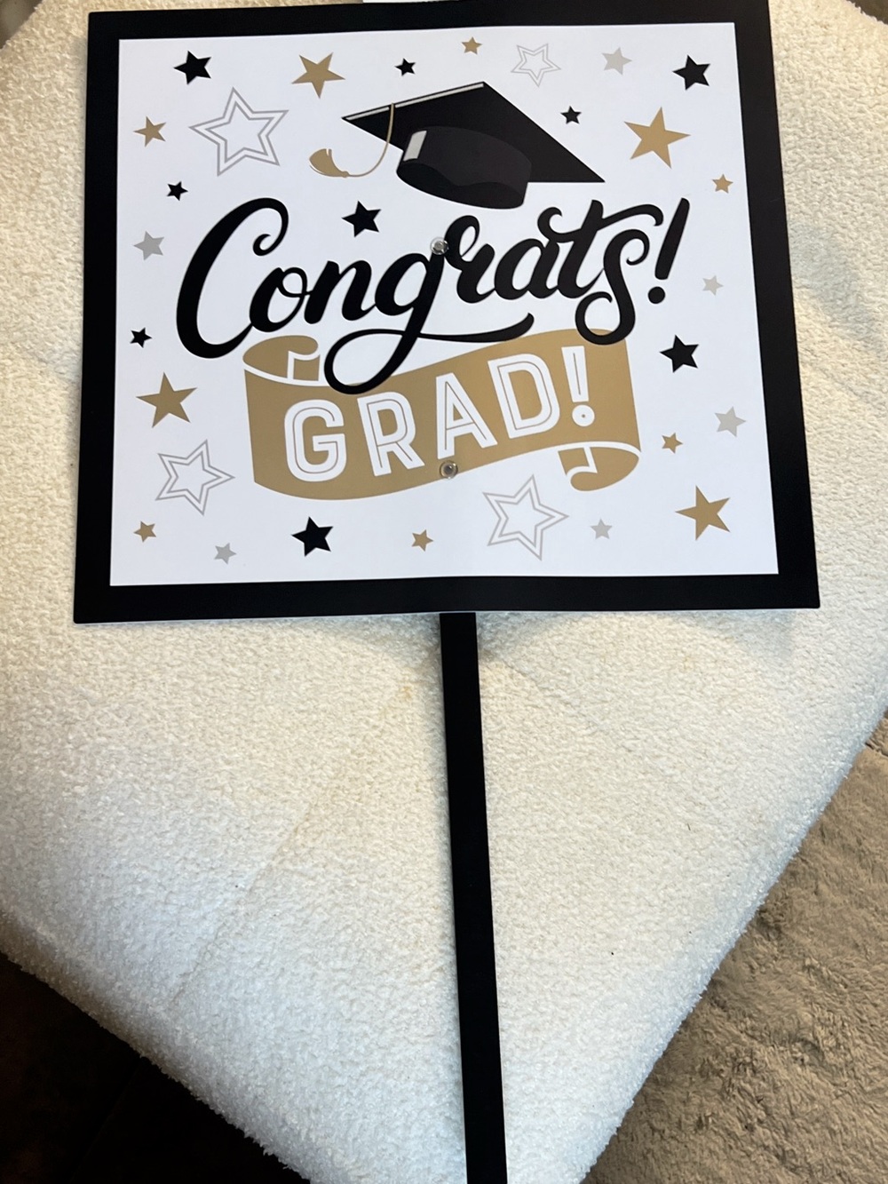Congrats Grad Celebration Yard Sign - Gold, Black & White NEW!!! 🎓🎓🎓5 In Stock!